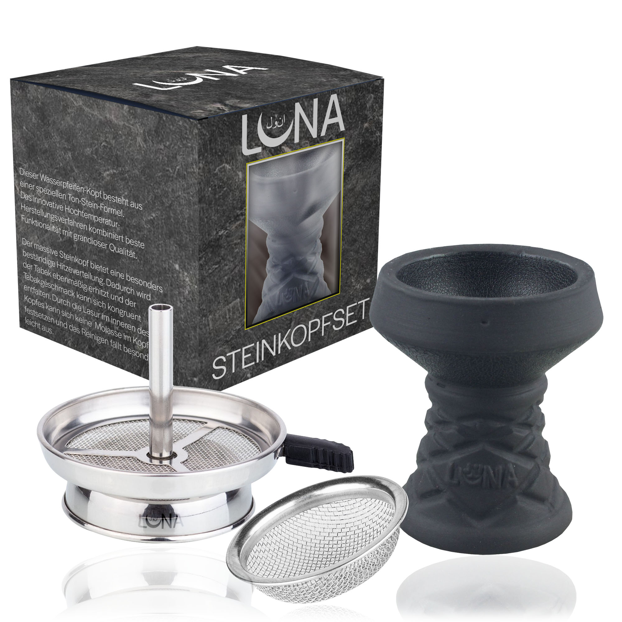 Luna - Steinkopf Set Schwarz